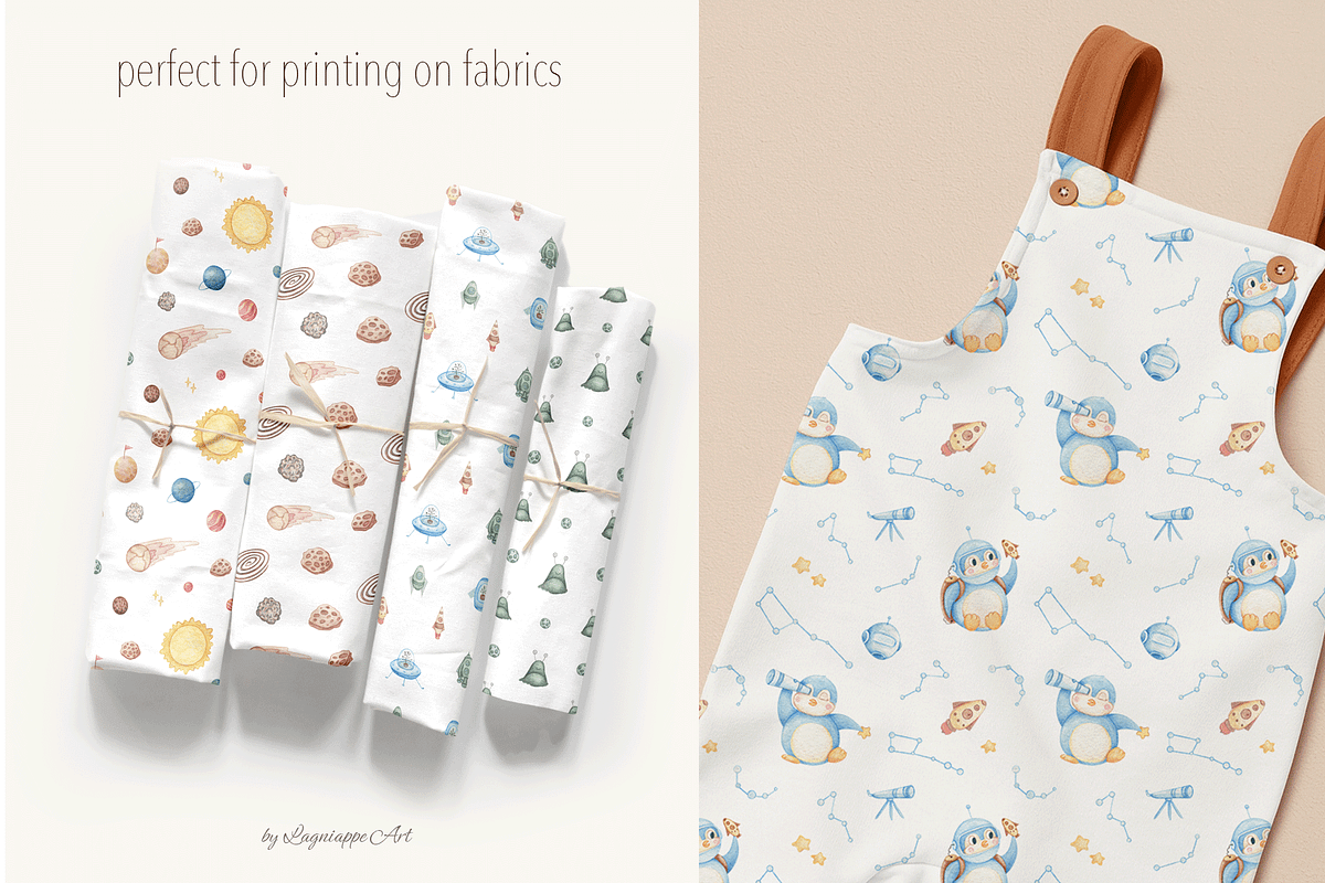Space Penguin Clipart & Patterns, a Pattern Graphic by Lagniappe Art (Photo 10 of 15)