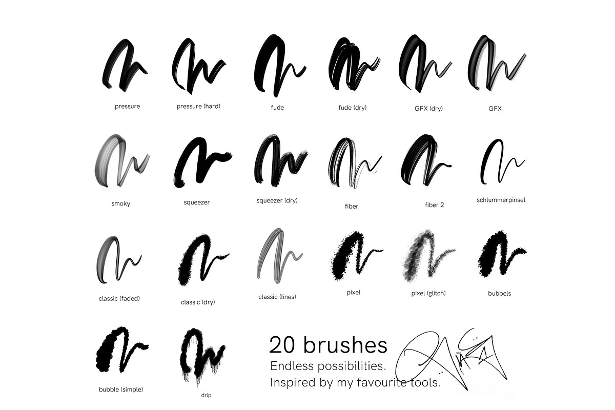 SnoozePack - Brushpack for procreate, a Brush Add-On by Snooze one (Photo 2 of 7)