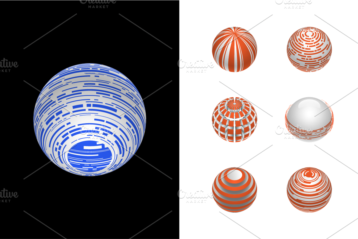 Sphere Logo Set 4, an Object Graphic by kloroform