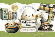 Halloween Baby Shower PNG & Patterns, a Seasonal Illustration by Nicole Branger Art (Thumbnail 1 of 23)