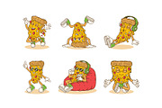 Groovy Pizza Retro Illustration, a Food Illustration by Decoconio Design (Thumbnail 2 of 7)