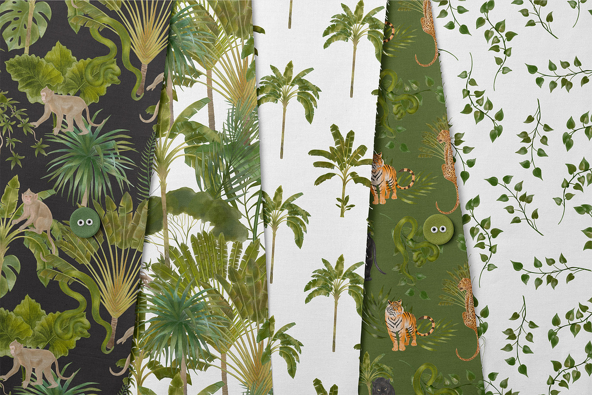 Jungle Book Seamless Patterns, a Pattern Graphic by mila_leev (Photo 2 of 9)