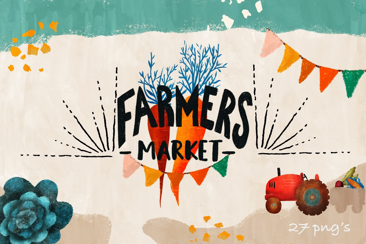 Hand Drawn Farmers Market, an Illustration by Bridgett Stahlman Design (Photo 2 of 6)