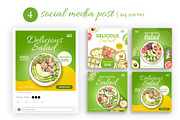 Avocado and Salad Watercolor, a Food Illustration by CreativeValuation (Thumbnail 7 of 11)