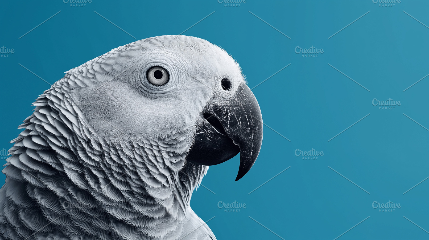 African grey parrot with detailed, an Animal Photo by MistyDay