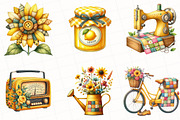 Yellow Patchwork Summer Clipart, an Illustration by OK Design (Thumbnail 4 of 5)