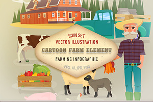 Farm animals and products icon.