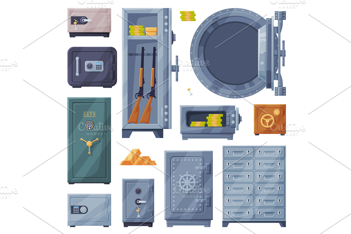Metal Safe or Strongbox for, an Object Illustration by TopVectors