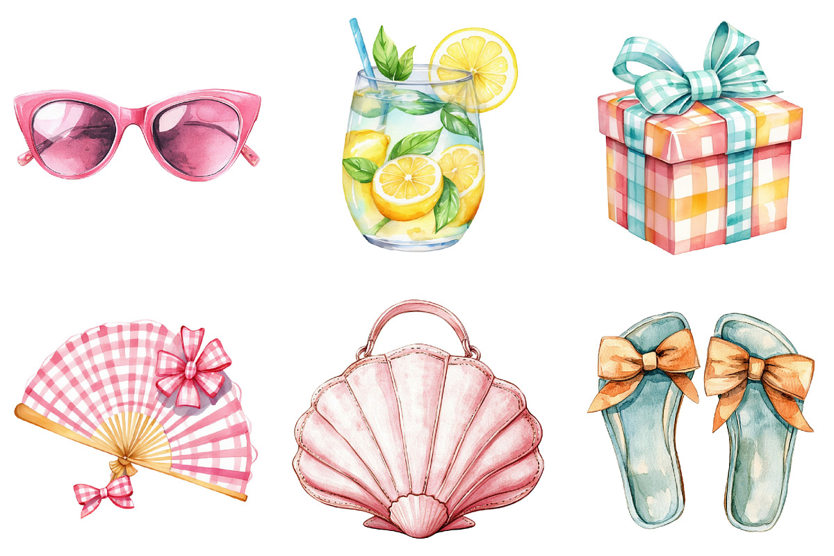 1950s Style Beach Day Clipart, an Illustration by Libby Wishes (Photo 2 of 7)
