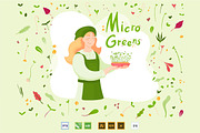 Microgreens Vector Set 1, a Food Illustration by ElenaKovalyova (Thumbnail 18 of 21)