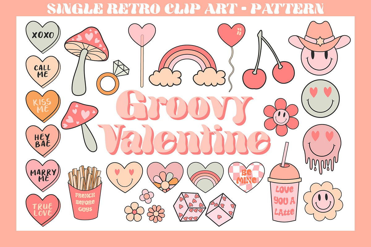 Groovy Valentine Collection, a Background Graphic by cafelab_store (Photo 1 of 5)