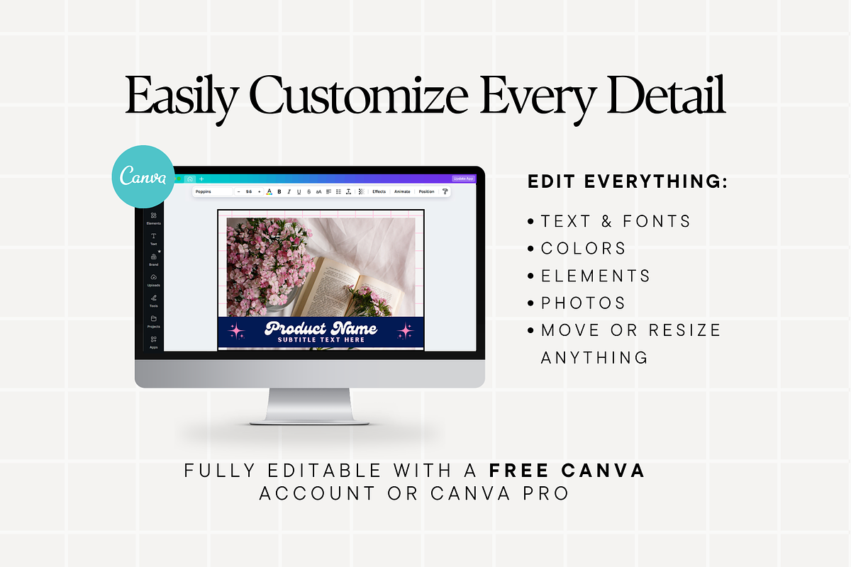 Blue Pink Etsy Shop Branding Kit, a Branding & Logo Template by Anna Design Studio (Photo 6 of 8)