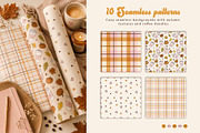 Retro Autumn Coffee Clipart Vector, a Seasonal Illustration by SunnJaneArt (Thumbnail 11 of 19)