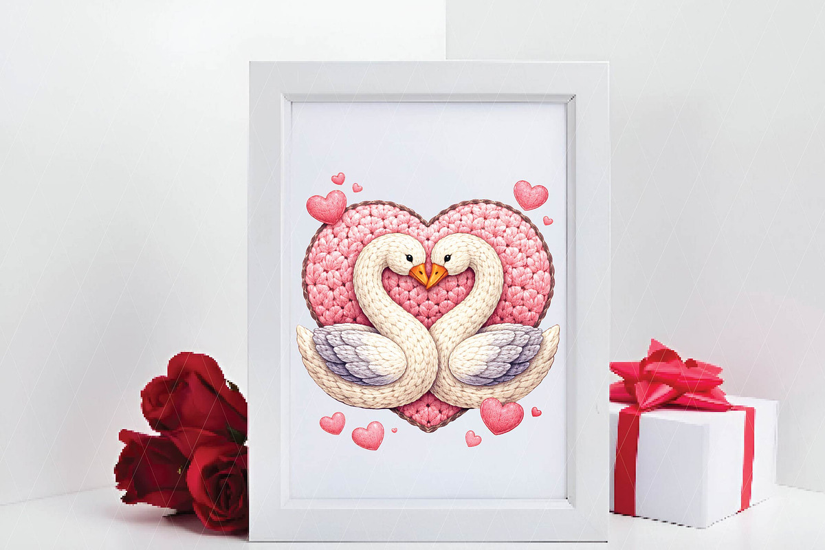 Latch Hook Yarn Valentine Goose PNG, an Illustration by DreamPrint404 (Photo 5 of 6)