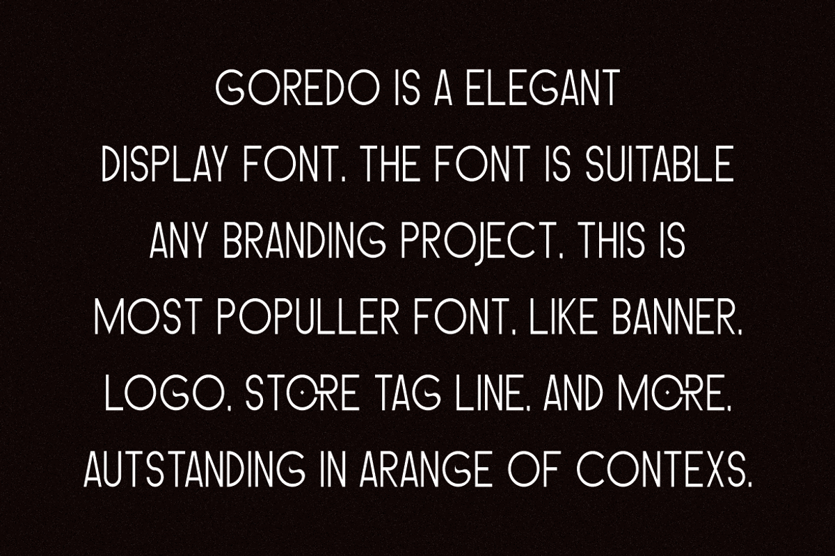 Goredo - Minimal & Clean Font, a Sans Serif Font by QR Design Studio (Photo 4 of 7)