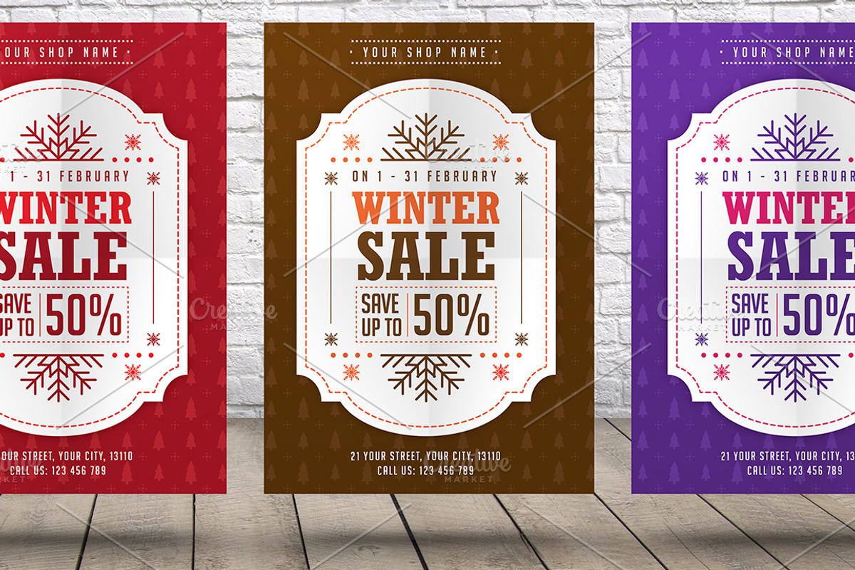 Winter Holiday Flyers Bundle, a Flyer Template by Rafoz (Photo 3 of 6)