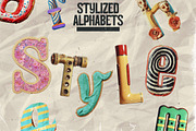 260 Stylized Alphabets (for collage), an Object Graphic by Megan Aili Designs (Thumbnail 1 of 28)
