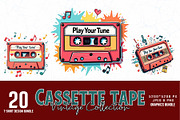 Retro Vintage Music Cassette Tape, an Illustration by Sofia's Fashion (Thumbnail 1 of 4)