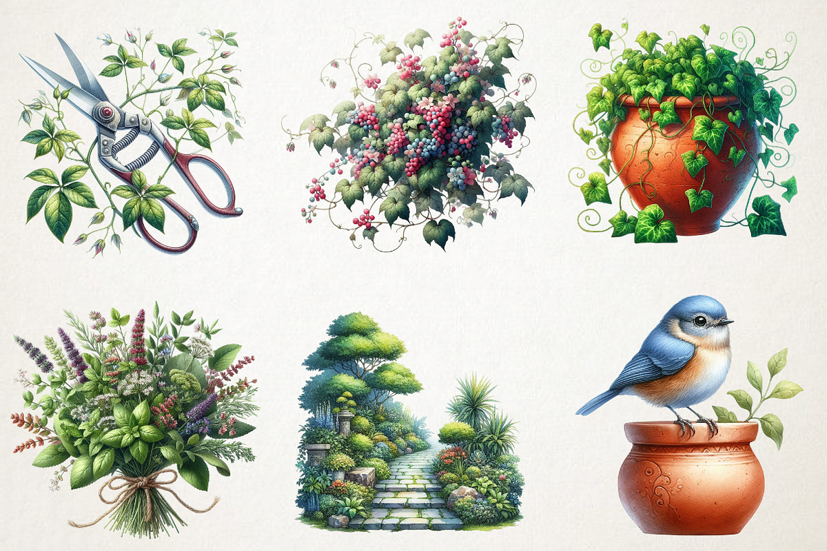 Green Garden Clipart, an Illustration by RobertsArt (Photo 6 of 7)