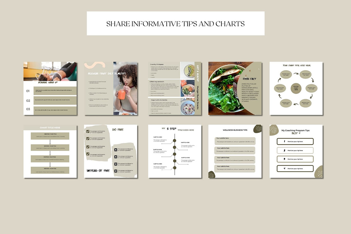 Nutrition coach Instagram template, a Social Media Template by Deepa Template Studio (Photo 4 of 11)