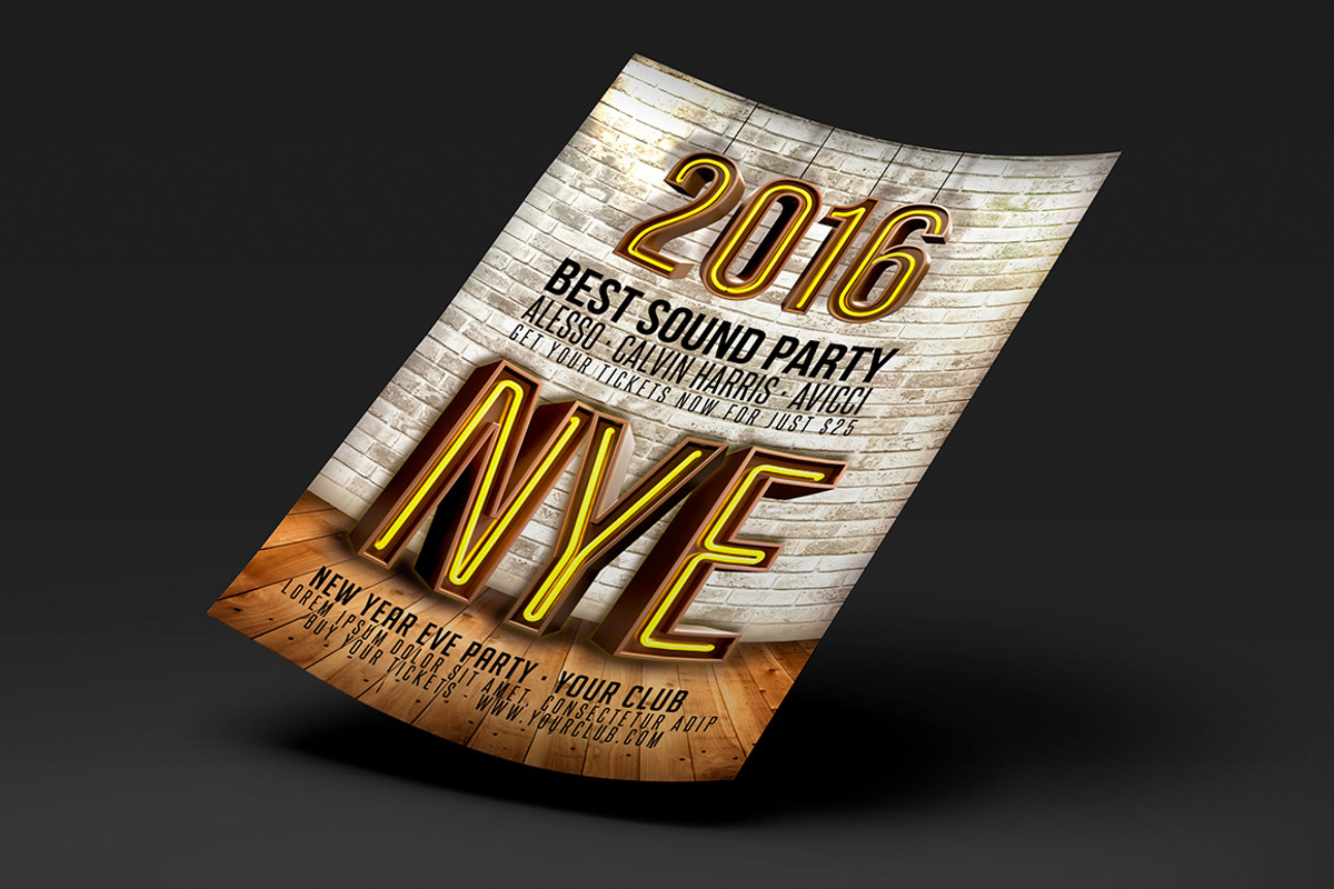 New Year's Eve 2016 Flyer, a Flyer Template by Graphicfy Templates (Photo 3 of 4)