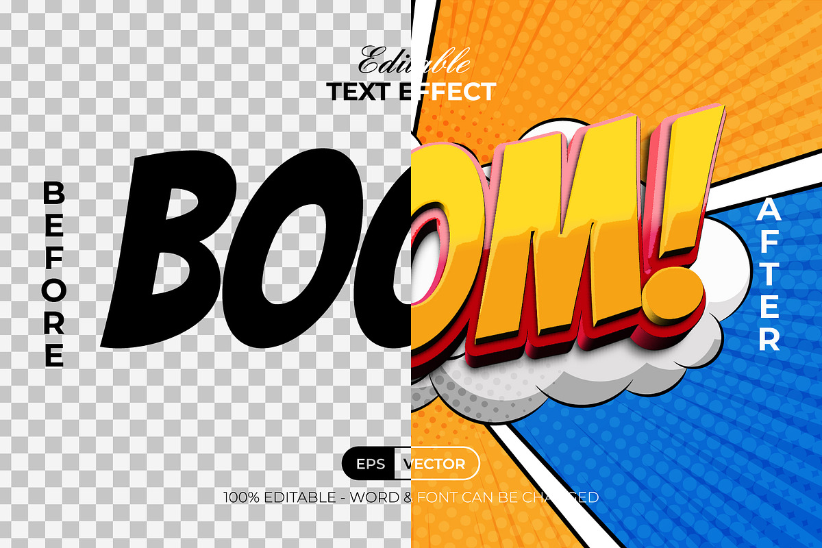 Boom Text Effect Comic Style, a Layer Style Add-On by Mockmenot (Photo 2 of 2)