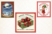 Vintage Christmas Postage Stamps PNG, an Illustration by Libby Wishes (Thumbnail 4 of 4)