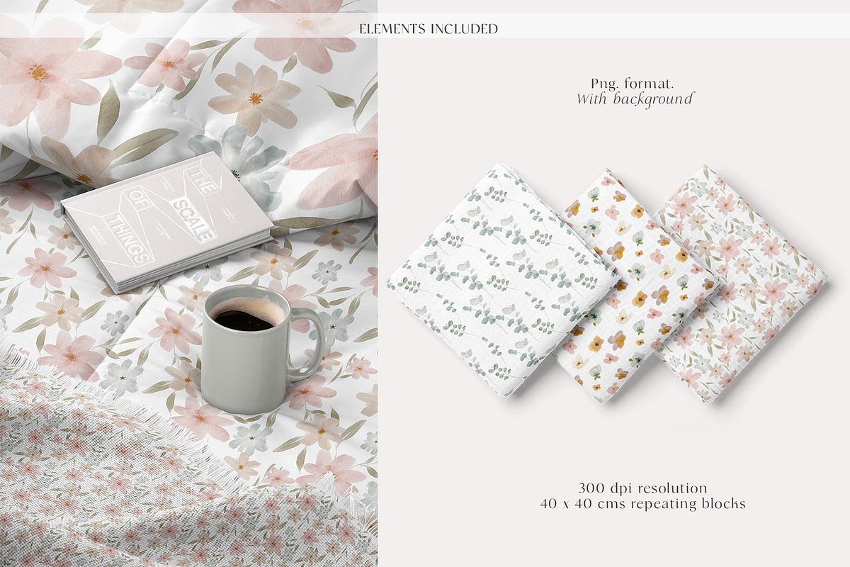 Floral Seamless Patterns & Cliparts, a Pattern Graphic by Grace Noboa Illustrations (Photo 14 of 17)