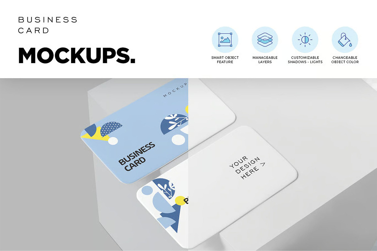 Business Card Mockup Round Corners, an Advertising Mockup by megostudi0 (Photo 3 of 5)