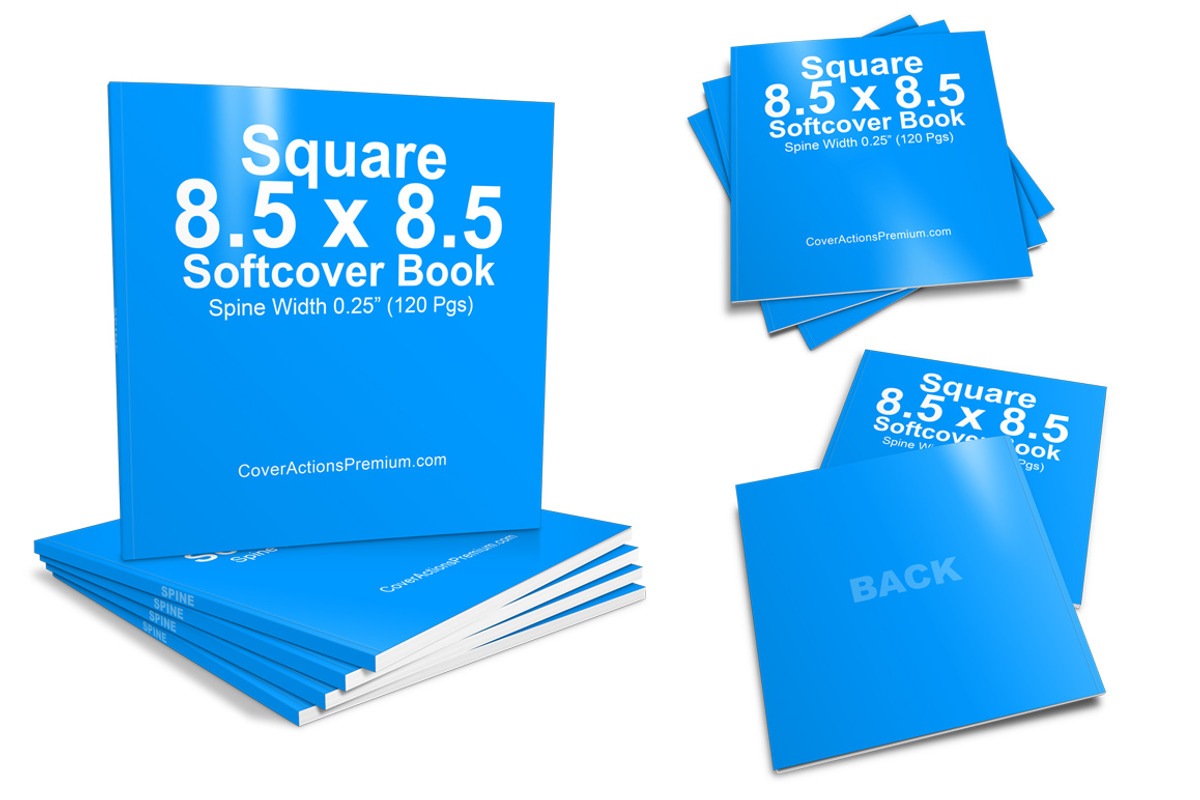 Square Softcover Paperback Book Mockup