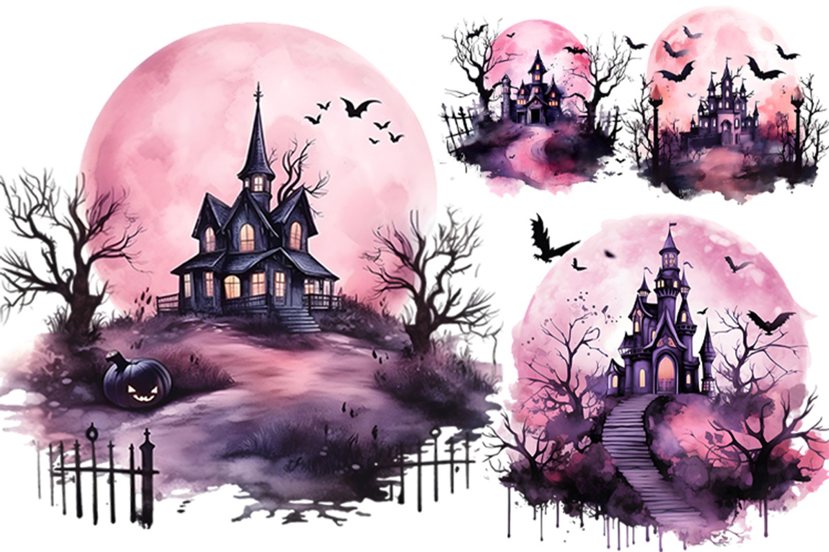 Halloween Haunted House PNG Bundle, a Seasonal Illustration by Creative Arslan (Photo 4 of 9)