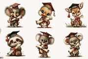 Whimsical Graduation Animals clipart, an Illustration by Designworld (Thumbnail 6 of 10)
