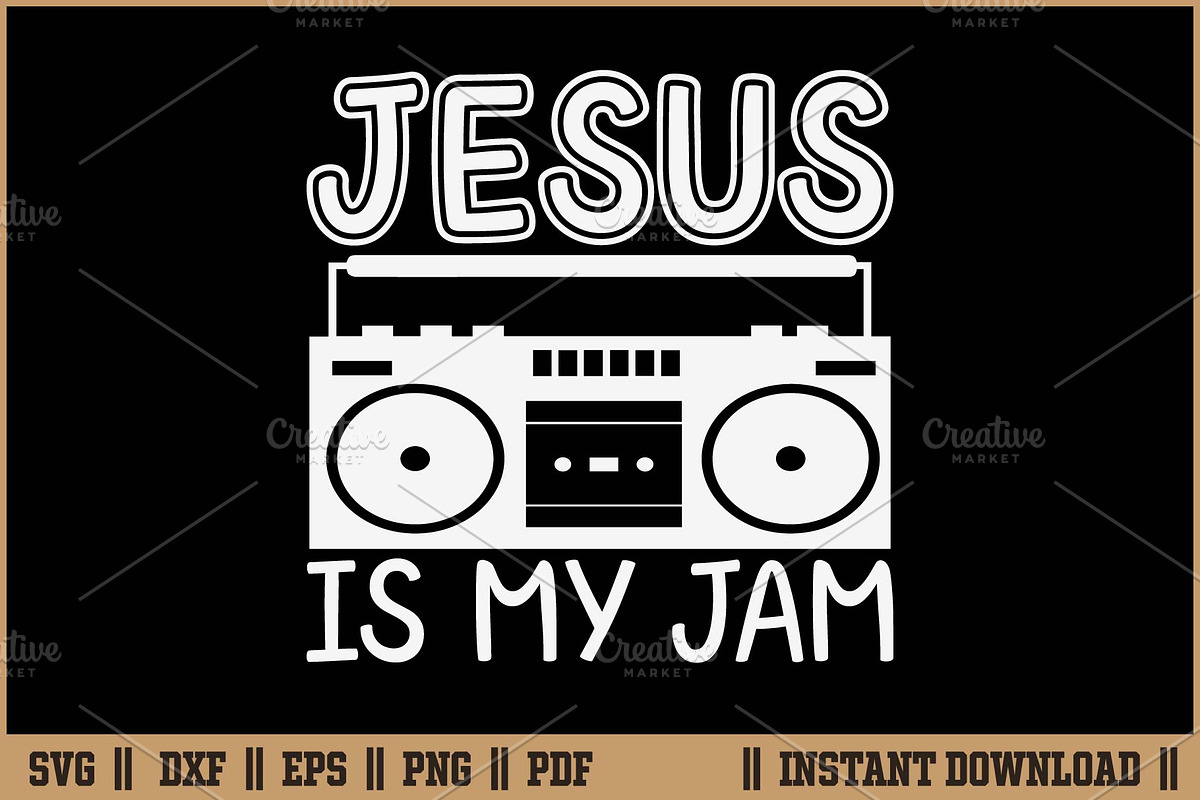 Jesus is my Jam Funny Christian SVG, a Seasonal Illustration by Handy Arts Studio (Photo 1 of 3)