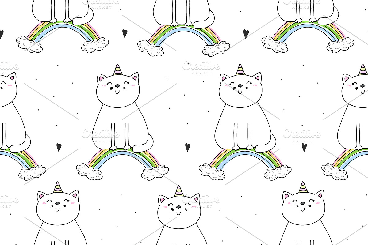 Cute unicorns patterns collection., a Pattern Graphic by Irene_Boiko_ART (Photo 11 of 22)