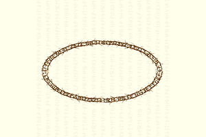 Tree branch runes ellipse frame