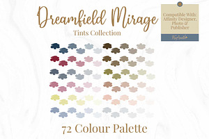 72 Colour Tints for Affinity, a Palette Add-On by May Annella