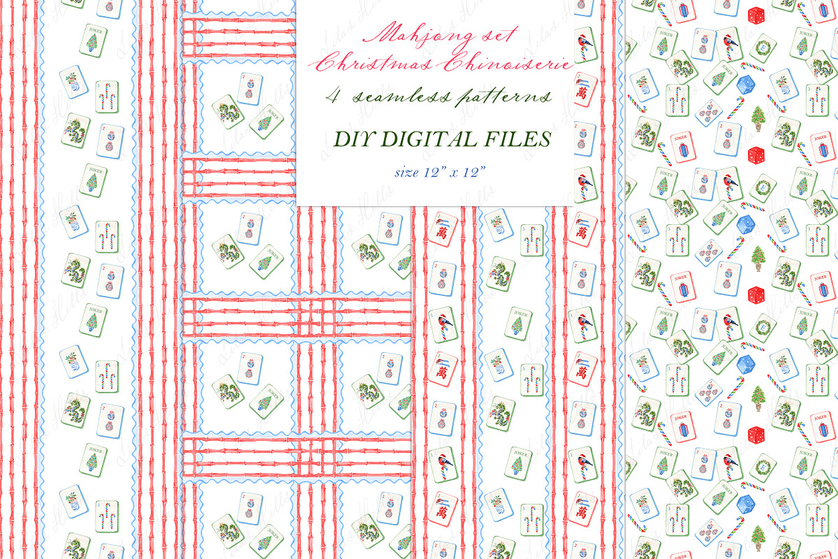 Christmas Chinoiseries Mahjong set, an Education Illustration by LABFcreations (Photo 2 of 4)