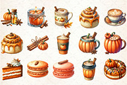 Watercolor Pumpkin Spice Clipart, an Illustration by Rose Art (Thumbnail 2 of 4)
