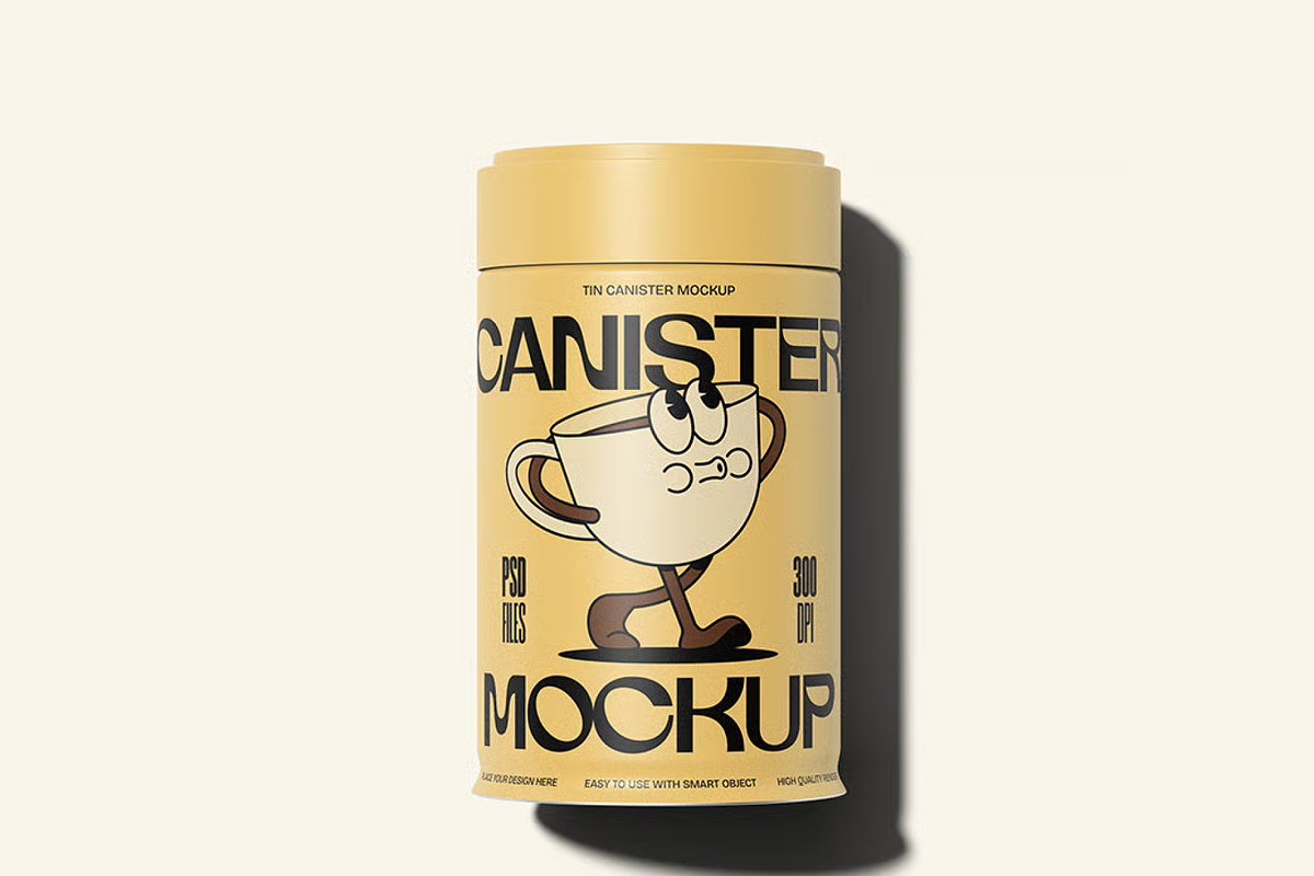 Tin Canister Mockup 2 Views, a Packaging Mockup by graphicsauce (Photo 2 of 4)