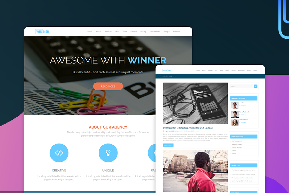 Winner - Multi-Purpose HTML Template, a Websites & App Template by DotThemes