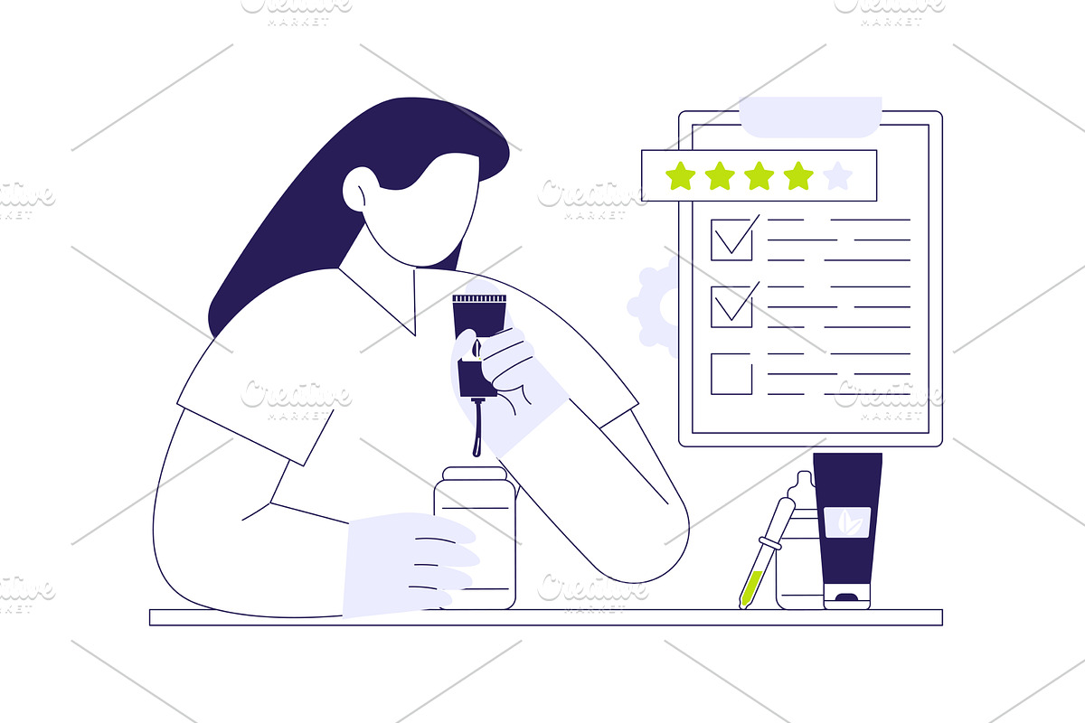 Cosmetics quality testing abstract, an Illustration by Visual Generation