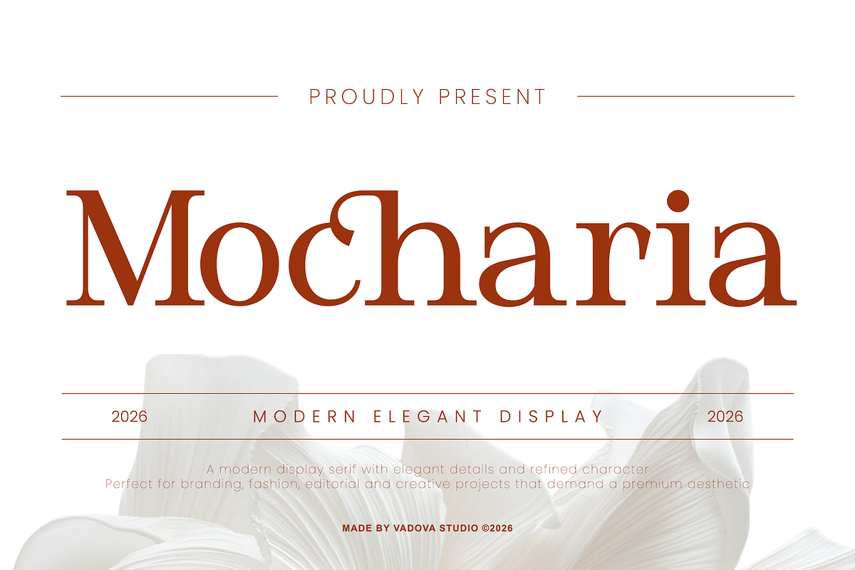 Mocharia Modern Elegant Display Font, a Serif Font by Vadovastd (Photo 1 of 10)