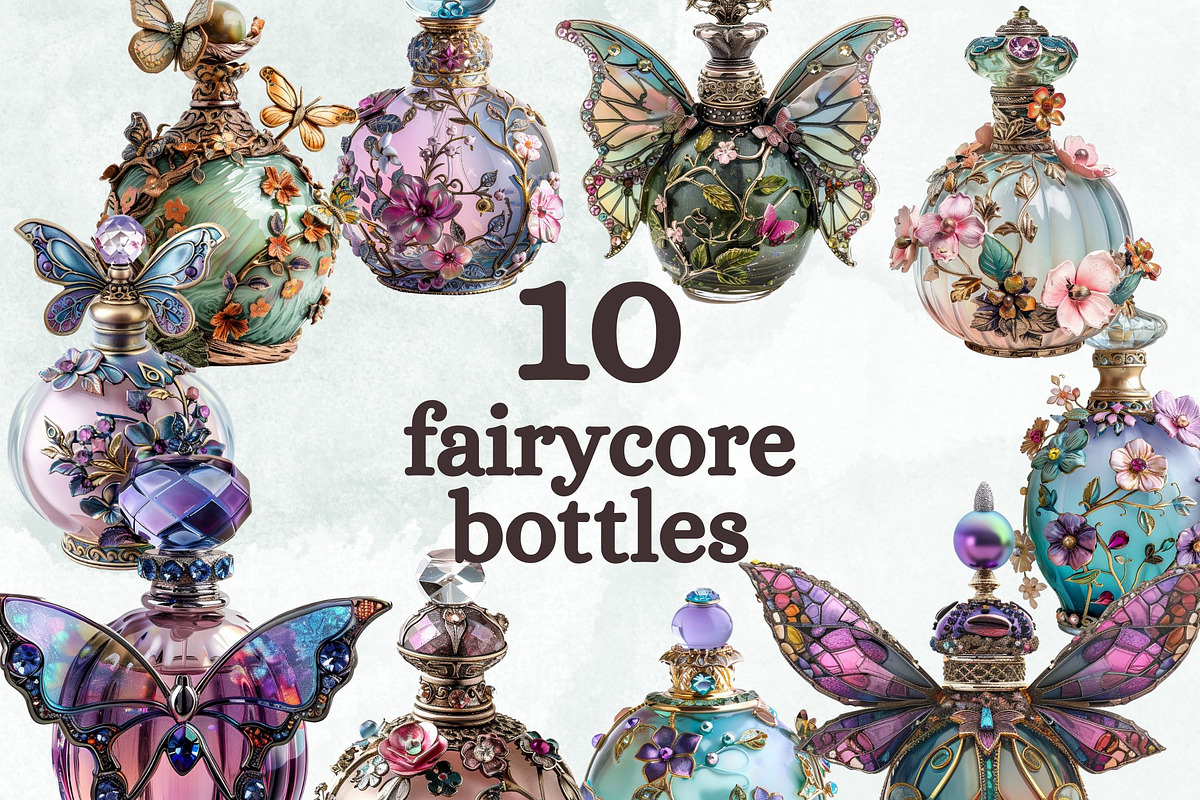 Fairycore Perfume Bottles 10 PNGs, an Object Illustration by Loony Dream Designs (Photo 1 of 8)