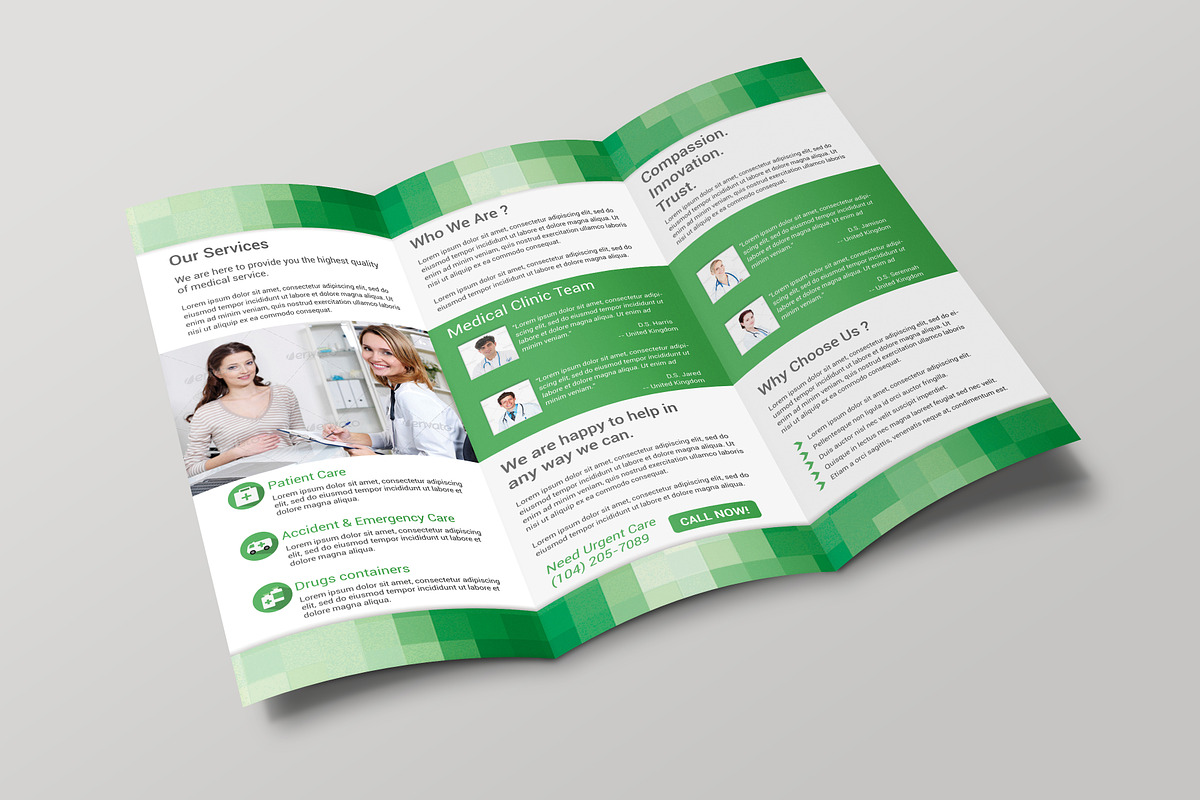 Mosaic Medical Trifold Brochure, a Brochure Template by Creative  designer (Photo 4 of 6)