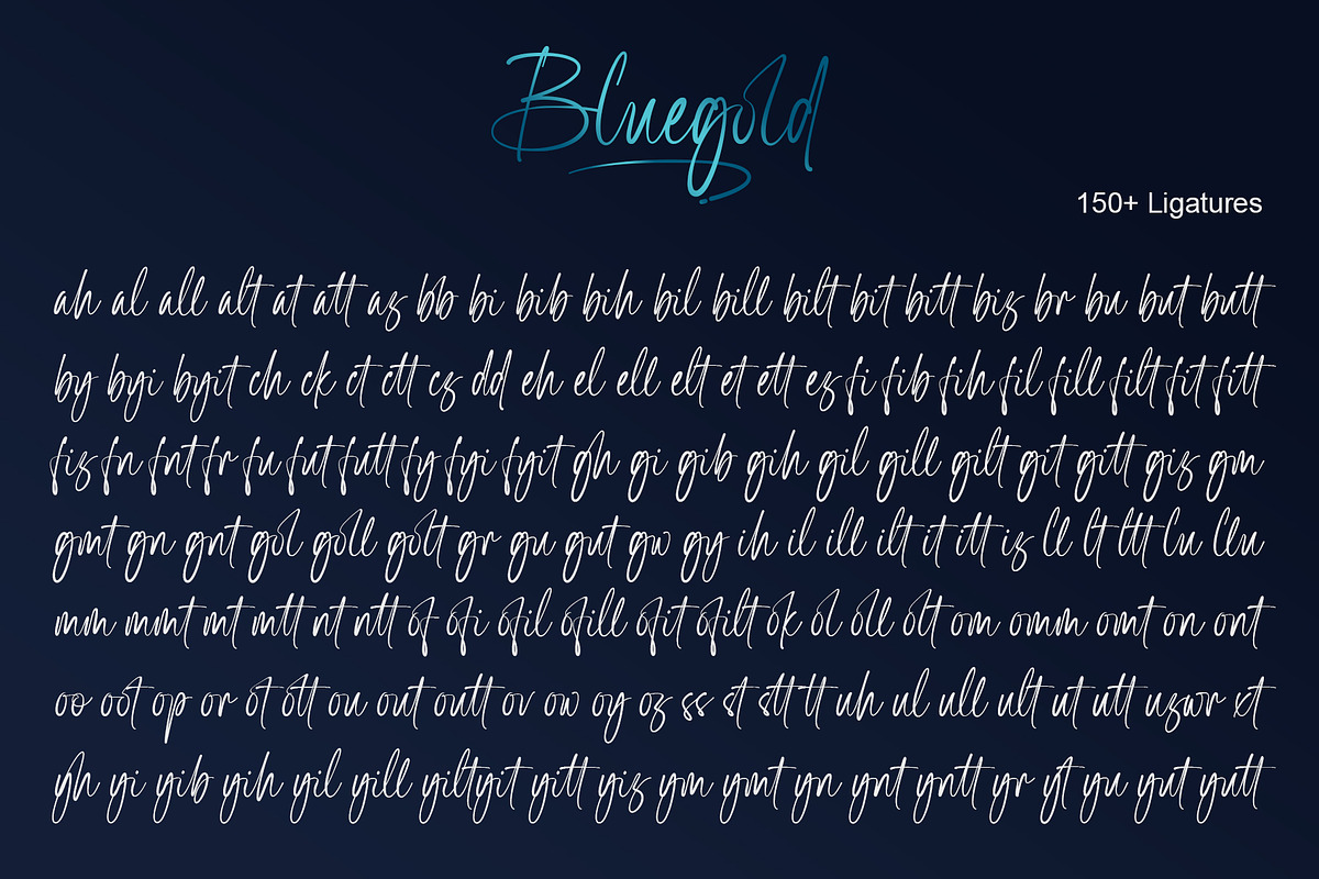 Bluegold | Modern Calligraphy, a Handwritten Font by Lemonthe (Photo 4 of 7)