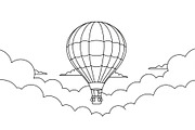 Hot Air Balloon Cloud Line Art bundl, an Illustration by Designer_Momina (Thumbnail 41 of 51)