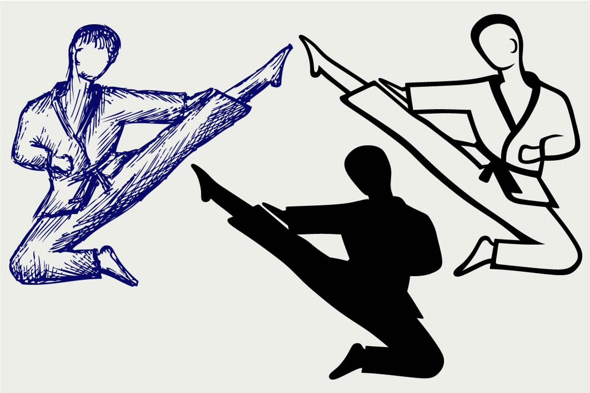 Karate male SVG, an Outline Icon by LineworkStock