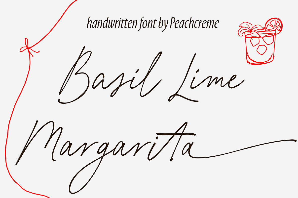 Basil Lime Margarita Script Font, a Handwritten Font by PeachCreme (Photo 1 of 16)