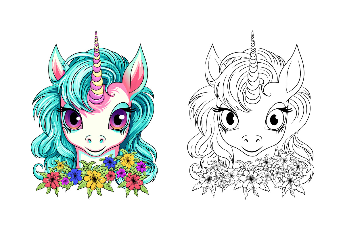Cute Unicorn Cartoon Character, a Decorative Illustration by Ghagra (Photo 4 of 5)