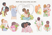 Mother's Day Hand Drawn Clipart PNG, a Decorative Illustration by InstaDesignPro (Thumbnail 6 of 11)